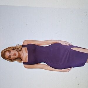 POPILUSH Purple Tank Dress Ladies Small BUILT IN SHAPING SYSTEM Bodycon Starlet